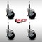 Service Caster 3.5'' SS Hard Rubber Swivel 3/4'' Expanding Stem Caster Set with Brake, 4PK SCC-SSEX20S3514-HRS-TLB-34-4 - alternate 4